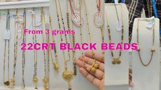 Light weight black beads from 3 gramsGold jewellery latest mangalsutra designs