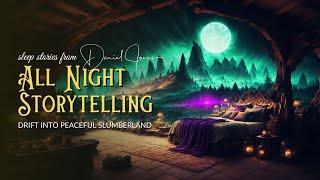 ALL NIGHT STORYTELLING & RAIN  Volume 04 Over 6 Hours of Bedtime Stories  No Ads  Black Screen