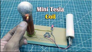 How To Make Mini Tesla Coil at Home Usb 5v Powerbank Operated  D882 Transistor Inverter Circuit