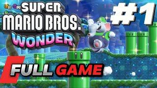 Super Mario Bros Wonder W1 Pipe-Rock Plateau - Walkthrough Part 1 Full Game - 100% No commentary