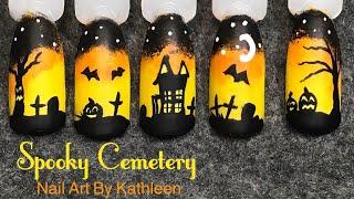 Halloween Nail Art - Spooky Cemetery