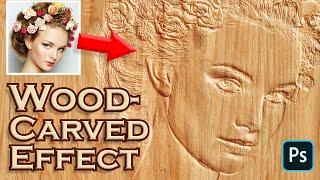 Photoshop Create a WOOD-CARVING Effect from PHOTOS.