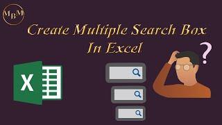 Create multiple Search Box in Excel Without VBA