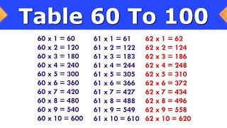 Table 60 to 100  60 se 100 tak pahada  60 to 100 Table in English  table 60 to 100 learn