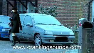 Young Girl Cranking her Renault Clio - Pedal Pumping  Cranking