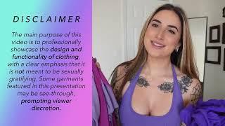 4K TRANSPARENT Purple Dresses & Tops TRY ON with Mirror View   Alanah Cole TryOn