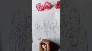 How to draw Lord Ram Lakshman Sita & Hanuman ️ in 1 Minute #shorts