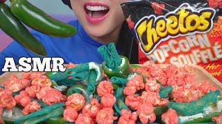 ASMR BLUE TAKIS + JALAPENOS CREAM CHEESE HOT CHEETOS POPCORN EXTREME CRUNCH NO TALKING  SAS-ASMR