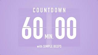 60 Min  1 Hour  Countdown Flip Clock Timer  Simple Beeps 🫐 