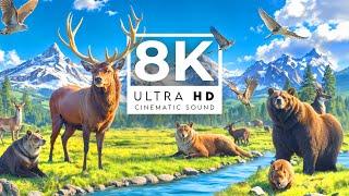 ULTIMATE WILD ANIMALS 8K ULTRA HD 60FPS  with Catchy Cinematic Music color dynamic