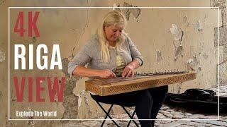 【4K】 Riga Latvia - Latvian Street Music Performer  Million Roses is a Latvian song