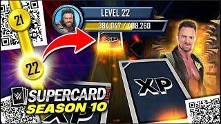 How to Gain XP FASTEST in WWE SuperCard Season 10 4 x New QR CODES