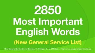 2850 Most Important English Words NGSL - With definitions in easy English