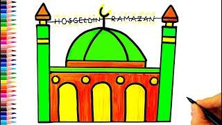 Cami Çizimi  Ramazan Resmi Çizimi - Cami Resmi Nasıl Çizilir? - Mosque Drawing - Ramadan Drawing