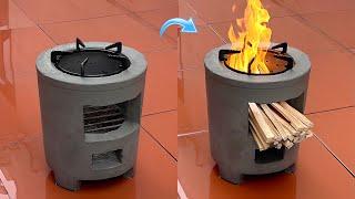 Outdoor Firewood Stove Ideas - Creations For Wood Stoves From Plastic And Cement Buckets