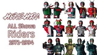 All Showa Kamen Riders Henshin 1971-1994