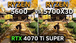 Ryzen 5 5600 vs Ryzen 7 5700X3D  RTX 4070 Ti SUPER  1080p - 1440p  2024