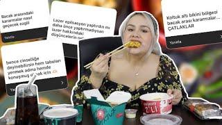 KIL TÜY ERKOLAR REGL İLİŞKİLER VE KADIN OLMAK HAKKINDA DİLE GETİRİLMEYENLER - SUSHICO MUKBANG