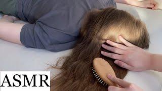 ASMR  Hair play while my sister takes a nap  hair brushing scratching head massage no talking