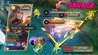 Global Lancelot 1 VS 5 SAVAGE  PERFECT Aggressive Gameplay - MLBB