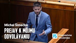 Prejav Michala Šimečka na jeho odvolávanie z postu podpredsedu NR SR