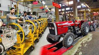 Factory Tour Mass Production of Tractors Engines  Mysterious World of Tractor Engine Assembly