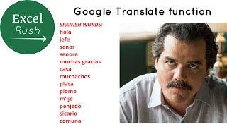 Google Translate function in Google Sheets to translate words and sentences