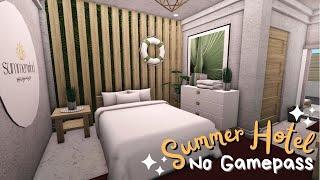 BLOXBURGNO GAMEPASS SUMMER HOTEL 🩴 BUILD & TOUR  ROBLOX