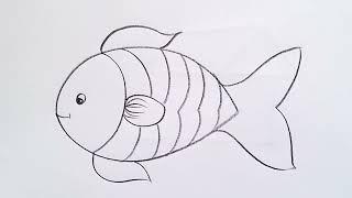 how to draw fish drawing easy step by step@Aarav  Drawing Creative