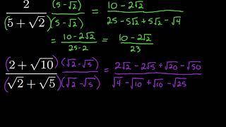 Using Conjugates to Rationalize Denominators