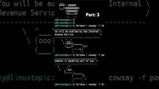 linux command for fun fortune or cowsay #linuxtopic #shorts #youtubeshorts