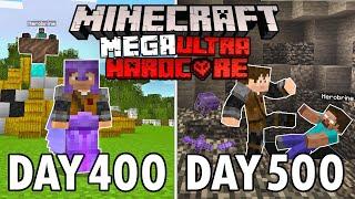 I Survived 500 Days in Mega Ultra Hardcore Minecraft... FINALE Minecraft Hardcore 100 Days