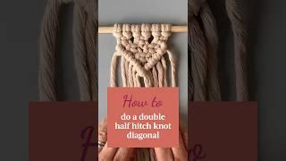 #macrametutorial step by step – How to do a double half hitch diagonal knot 