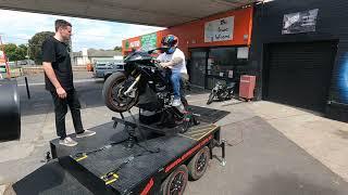 Black BMW S1000RR on the WHEELIE MACHINE  LOUD  Clutch - up wheelie practice  BALANCE POINT