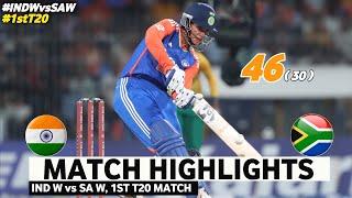 India Women vs South Africa Women 1st T20 2024 Highlights  INDW vs SAW 1st T20 Highlights 2024