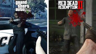 GTA 5 vs Red Dead Redemption 2  Euphoria Physics Comparison