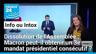 Non Emmanuel Macron ne démissionnera pas pour obtenir un 3e mandat consécutif • FRANCE 24