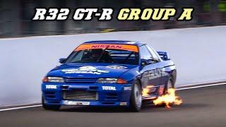 2x Nissan Skyline R32 GT-R Group A  Flybys & BIG Flames  Spa 2021