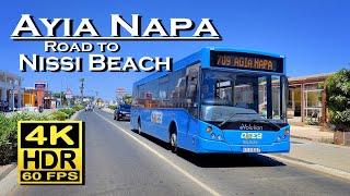 Ayia Napa Cyprus Road to Nissi Beach  4K 60fps HDR  Best Places  Motorbike trip  city ride