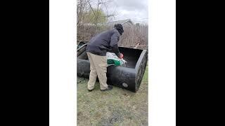 cutting a oil tank with the plasma cutter