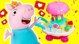 Кушаем мороженое и плаваем в бассейне Видео для детей Свинка Пеппа про игрушки