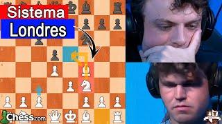 Magnus Carlsen le Juega el Sistema Londres a Hans Niemann en una bonita partida de ajedrez