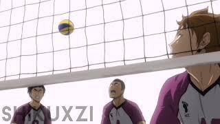 tsukishima blocking ushijimas spike haikyuu edit