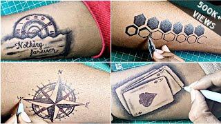 Tattoo Making Ideas  DIY tattoo at home  Temporary Tattoo ideas #tattooart