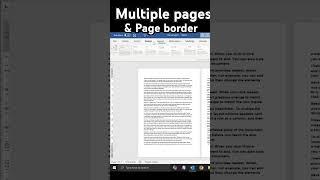 MS Word Tutorial  Multiple Pages View & Apply Border @TheGkTech