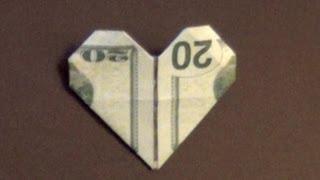 Dollar Origami Heart Tutorial - How to make a Dollar Heart