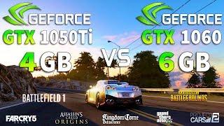 GTX 1050 Ti 4Gb vs GTX 1060 6Gb Test in 7 Games