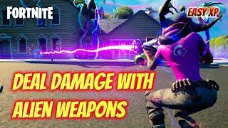 Deal Damage to Opponents with Alien Weapons - Fortnite