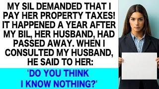 My SIL Demanded I Pay Her Property Taxes But Her Scheme Was Soon Unveiled When My Husband Said