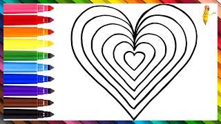 Drawing And Coloring A Rainbow Heart ️ Drawings For Kids